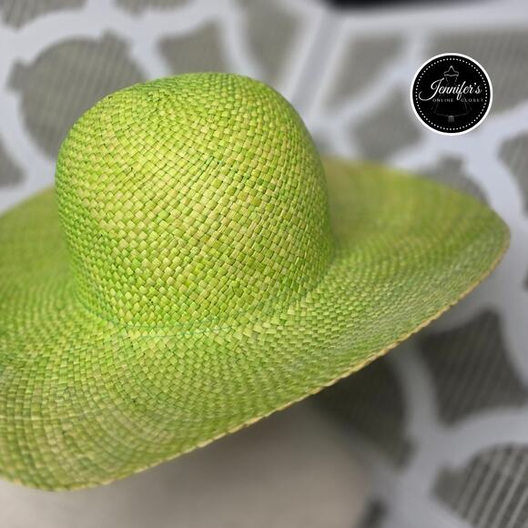 Madcaps Women's Green & Yellow Large Brim Hat - Picture 2 of 5